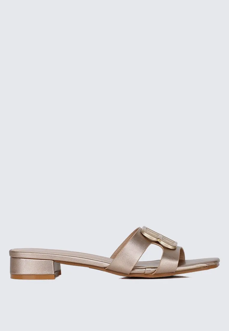 Berorica Comfy Heels In Rose Gold