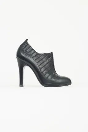 Black Leather Pump Boot