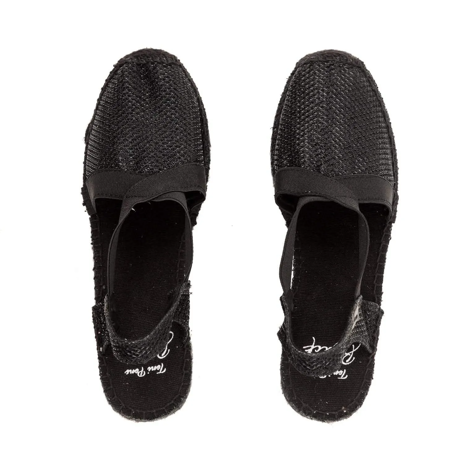 Black Metallic Wedge Espadrille - Triton-7BK