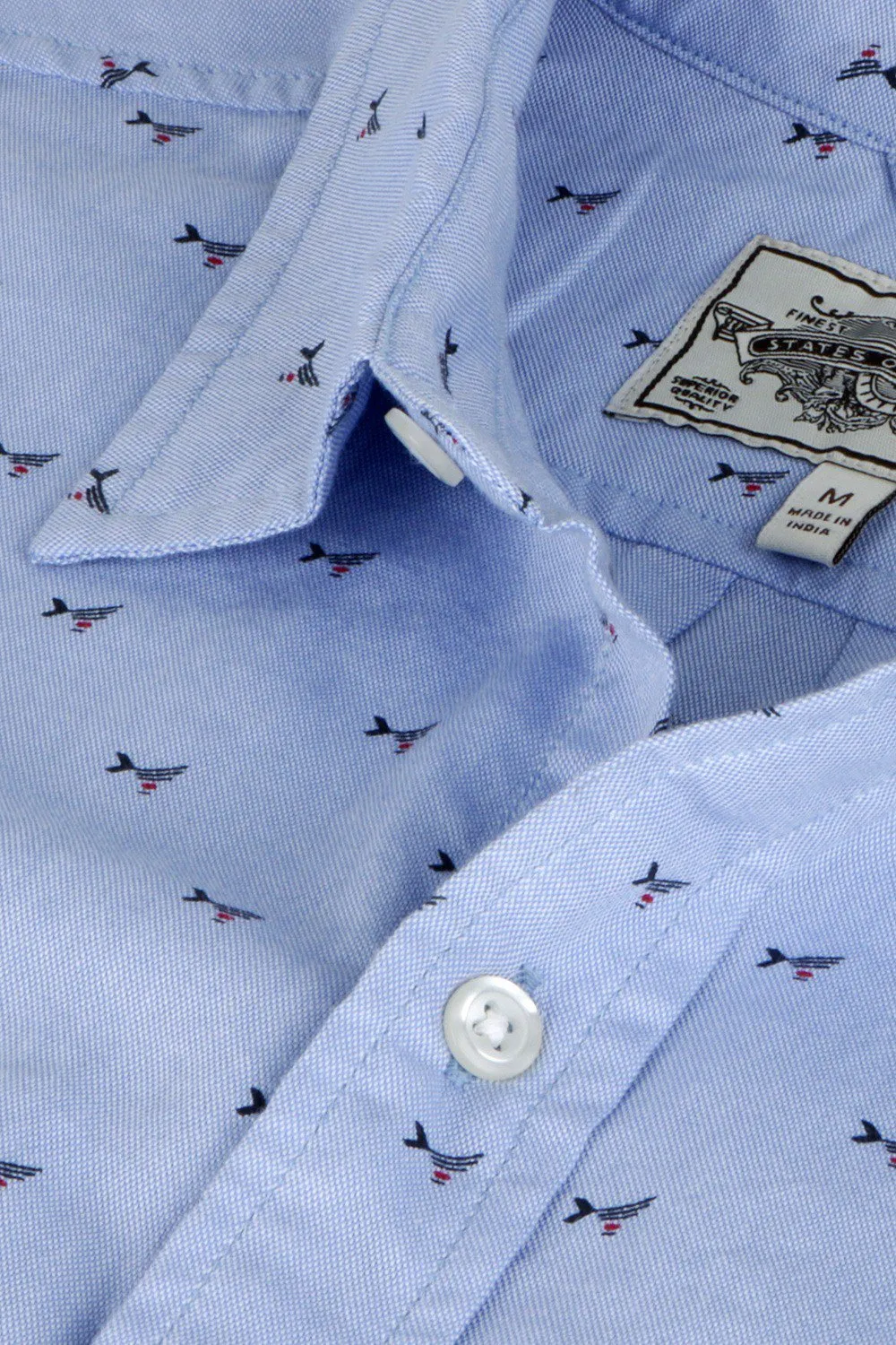 Blue Printed Oxford Summer Shirt