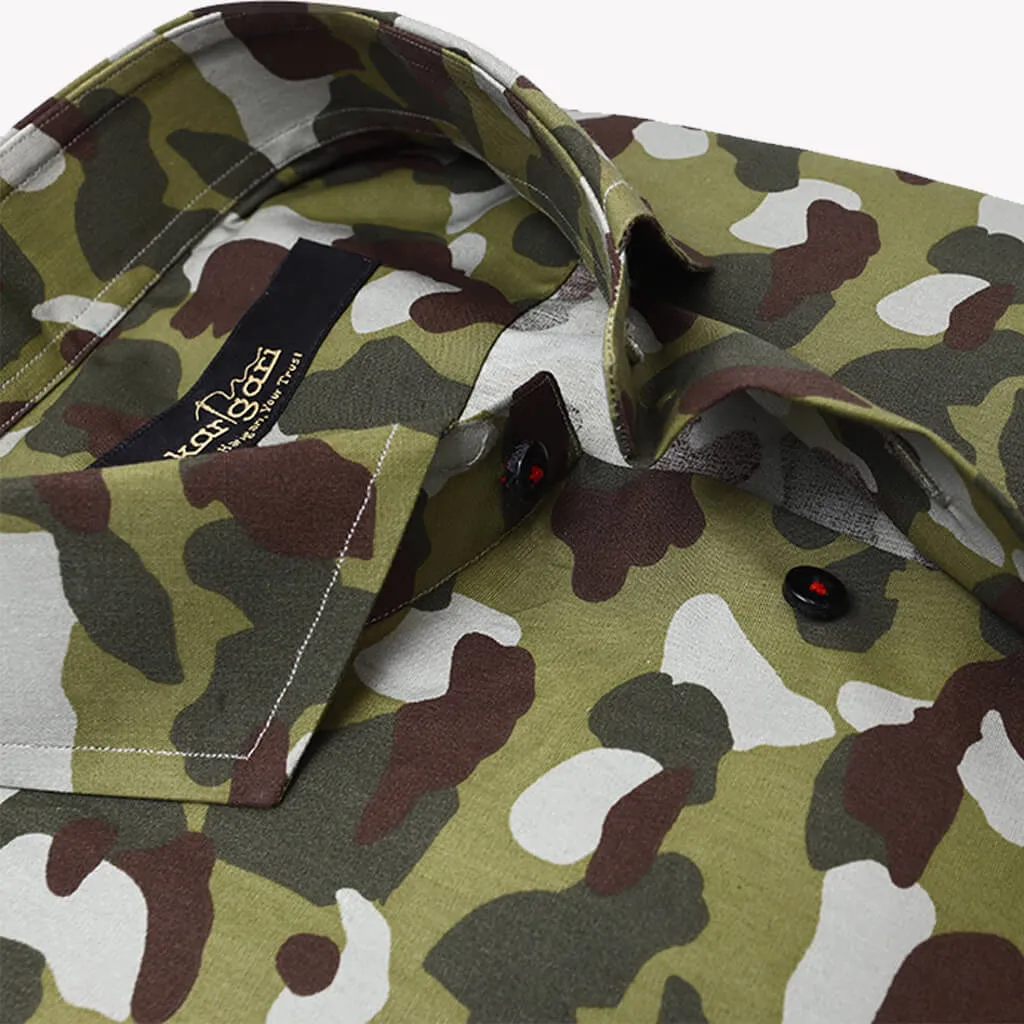 Casual Military Printed Casual Shirt