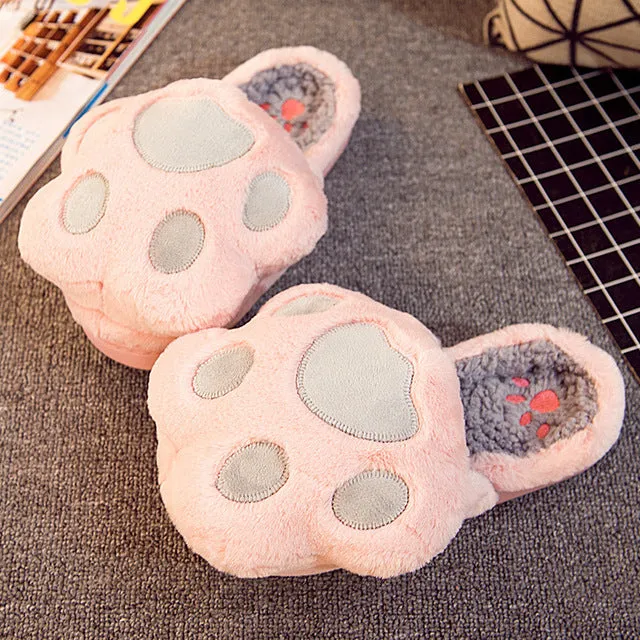Cute cat claw cotton slippers yc20495