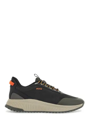 DARK GREY BREATHABLE SNEAKERS WITH ORANGE DETAILS TTNM EVO_RUNN_RSGTX