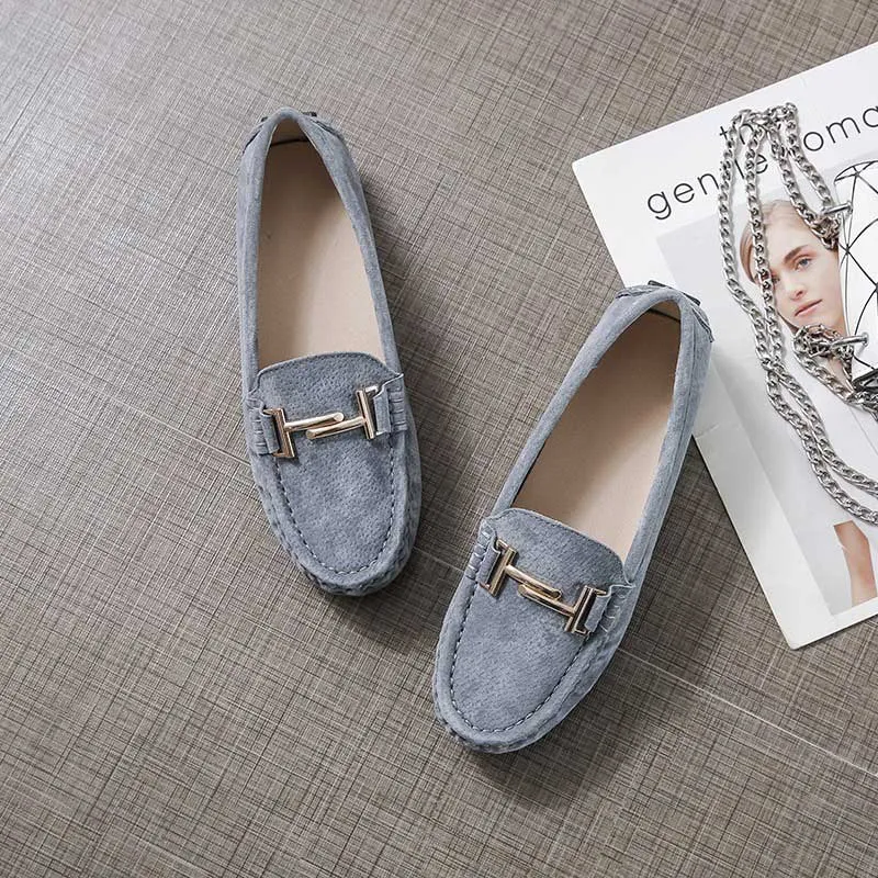 Genuine Leather Fashion Soft Scoop Women's Loafer