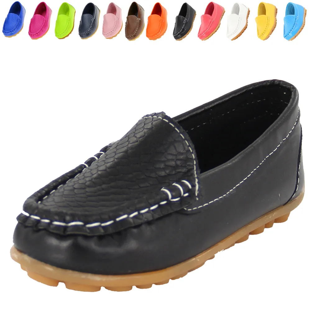 Kid Girl Slip On Flat Soft Boy PU Loafers