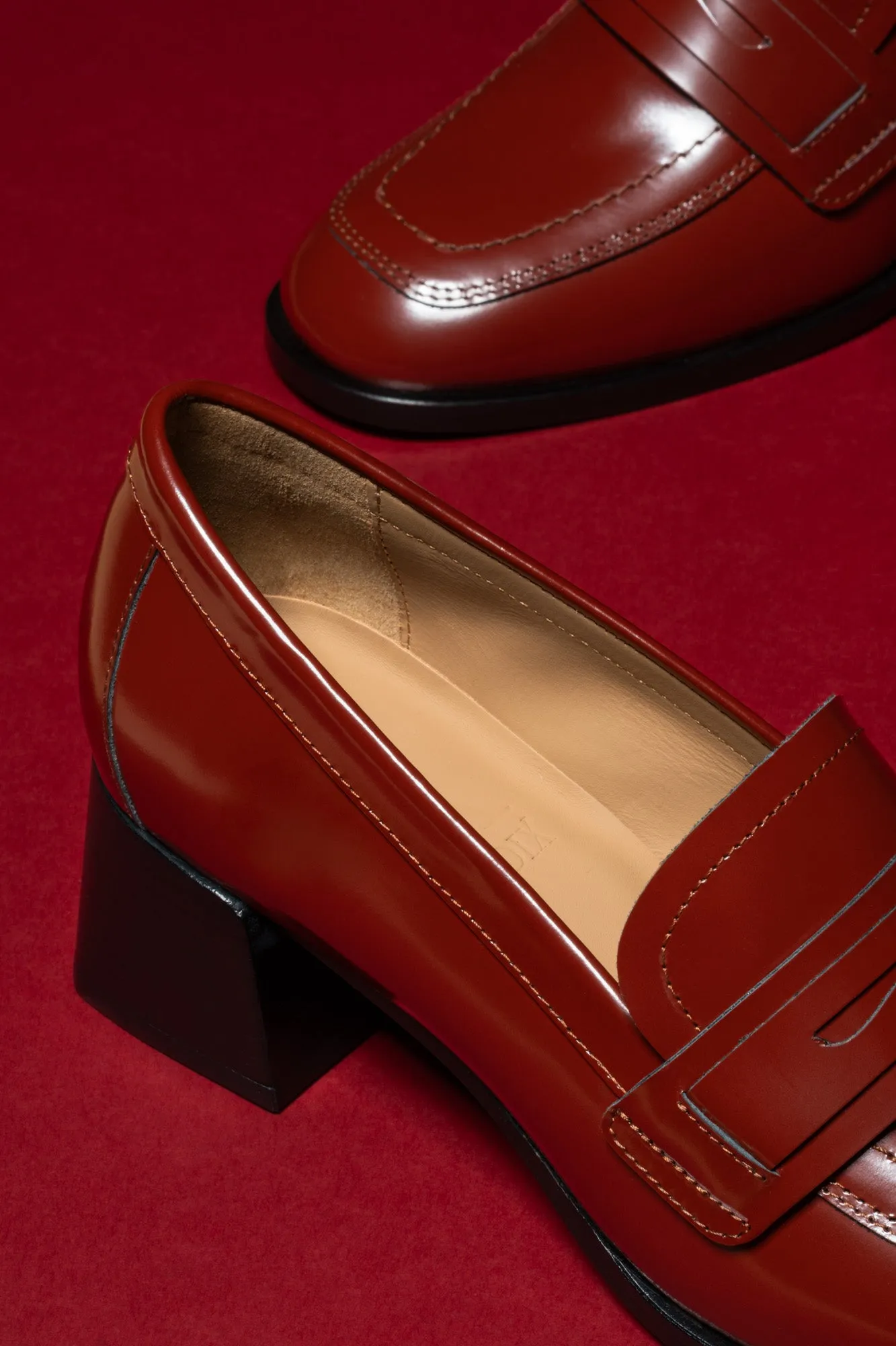 Maroon Mid-Heel Loafer