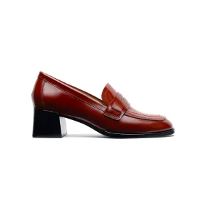 Maroon Mid-Heel Loafer