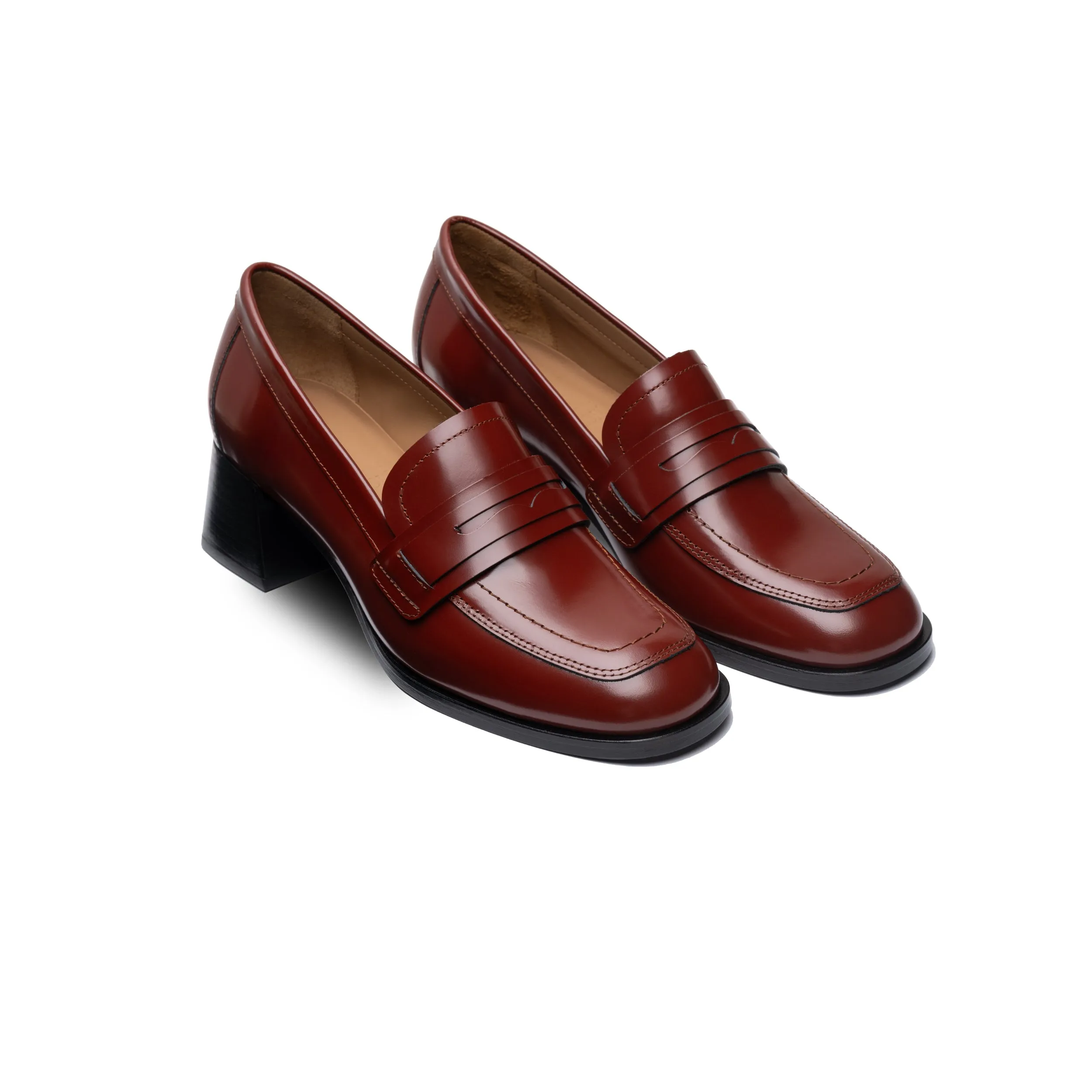 Maroon Mid-Heel Loafer