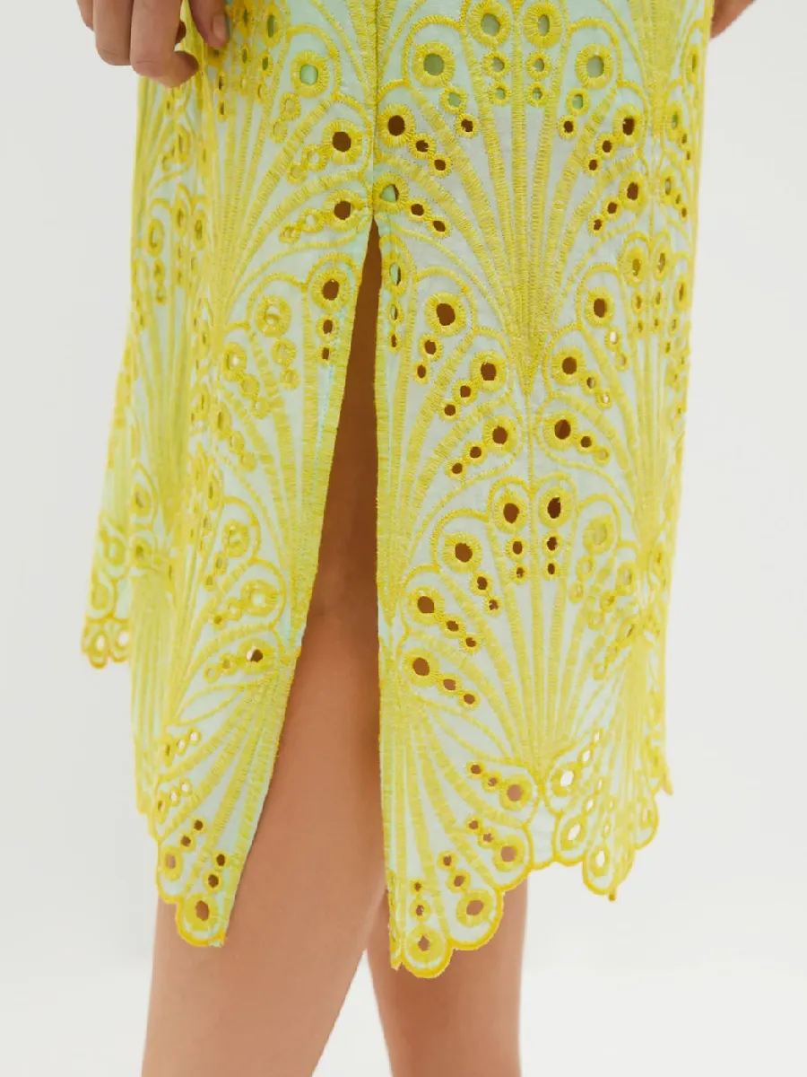 Mint And Mimosa Eyelet Midi Dress