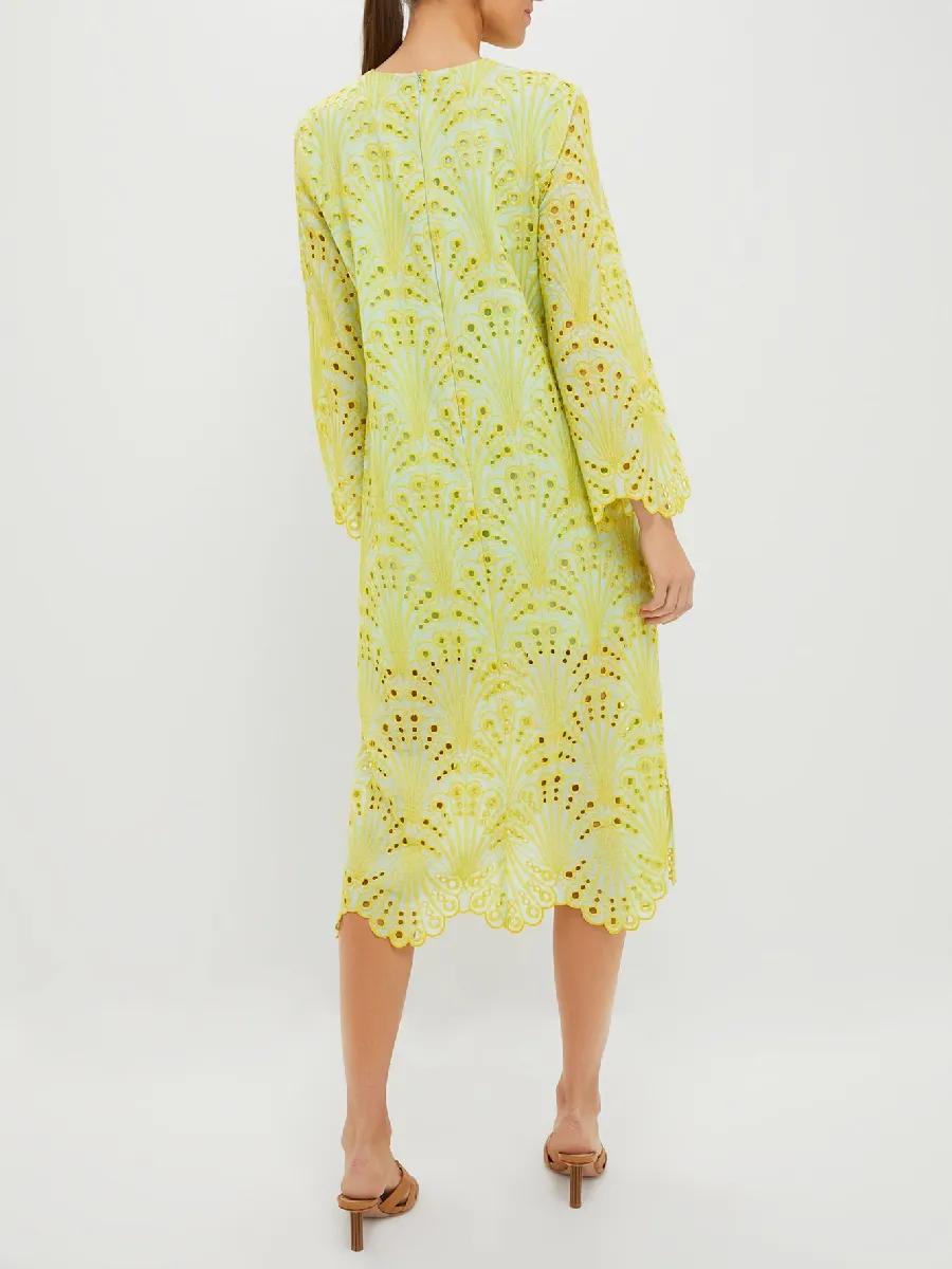 Mint And Mimosa Eyelet Midi Dress