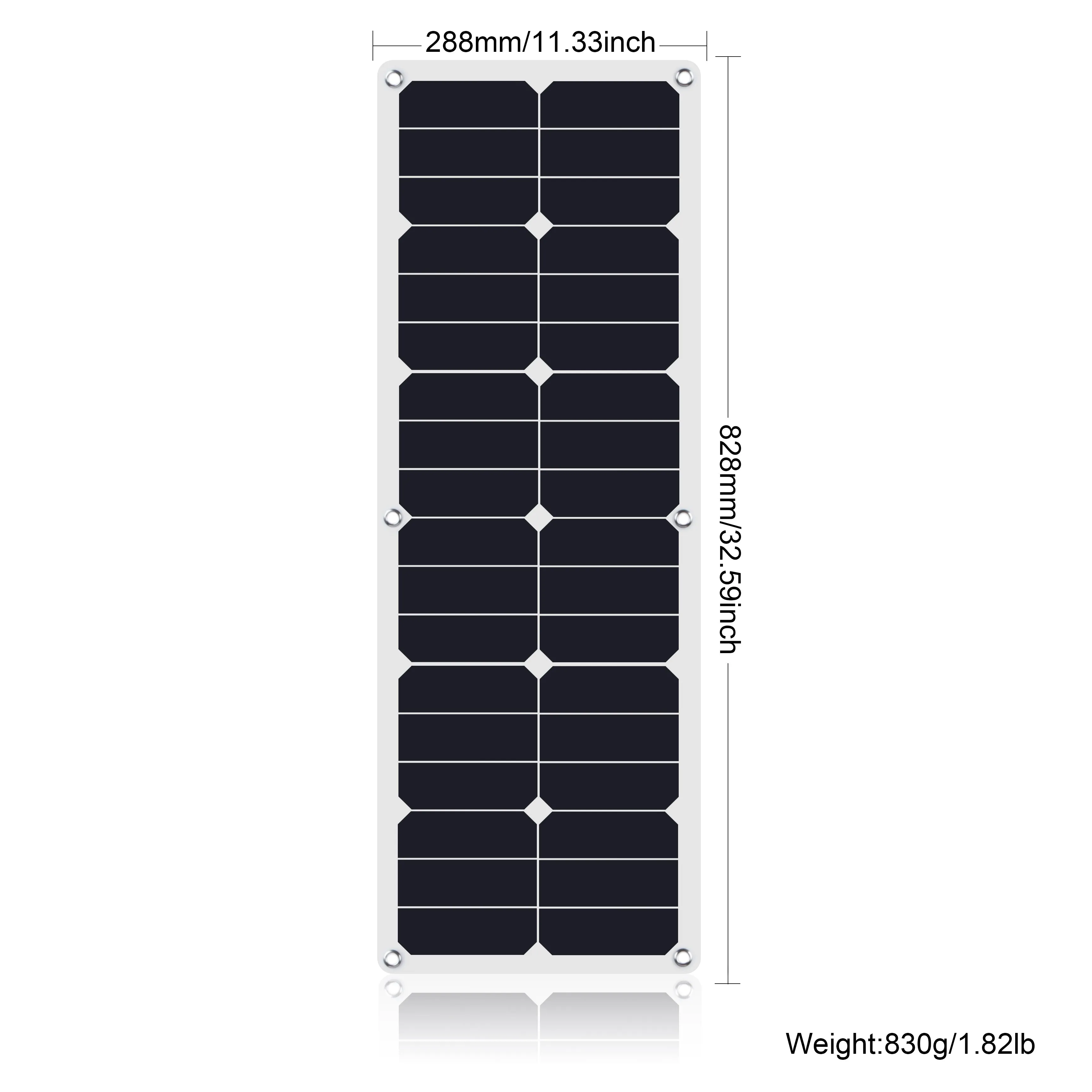Moolsun Flexible Solar Panel 40 Watt 18 Volt Semi-Flexible Bendable Mono Off-Grid Charger for Marine RV Cabin Van Car Uneven Surfaces