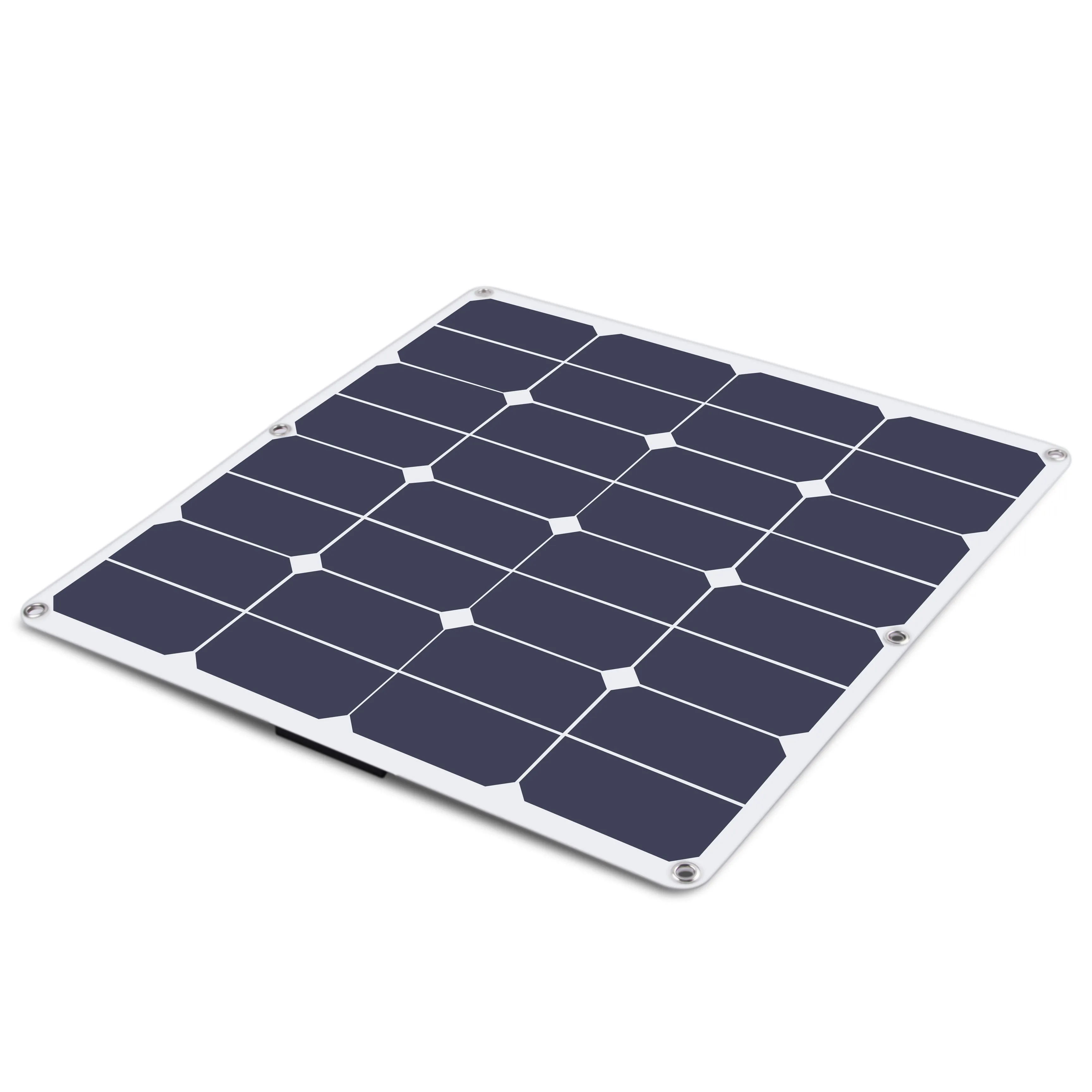Moolsun Flexible Solar Panel 50 Watt 16 Volt Semi-Flexible Mono Off-Grid Charger for Marine RV