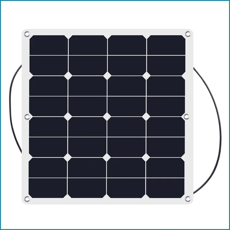 Moolsun Flexible Solar Panel 50 Watt 16 Volt Semi-Flexible Mono Off-Grid Charger for Marine RV