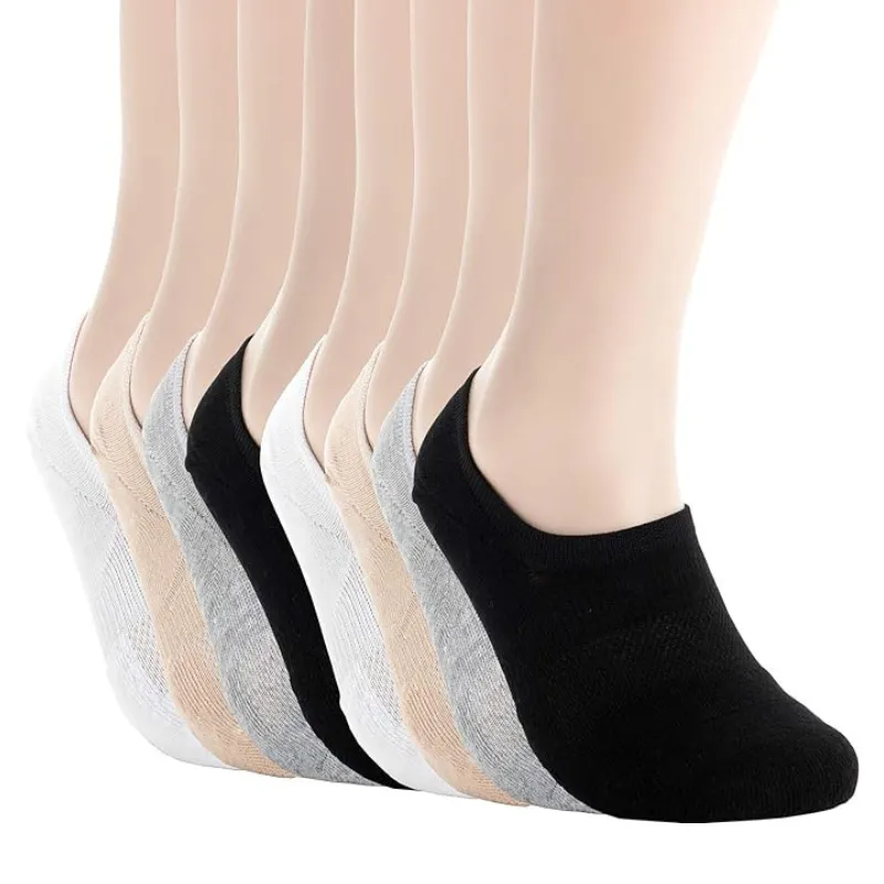 Multi Pack No Show Solid Colored Low Cut Socks For Women