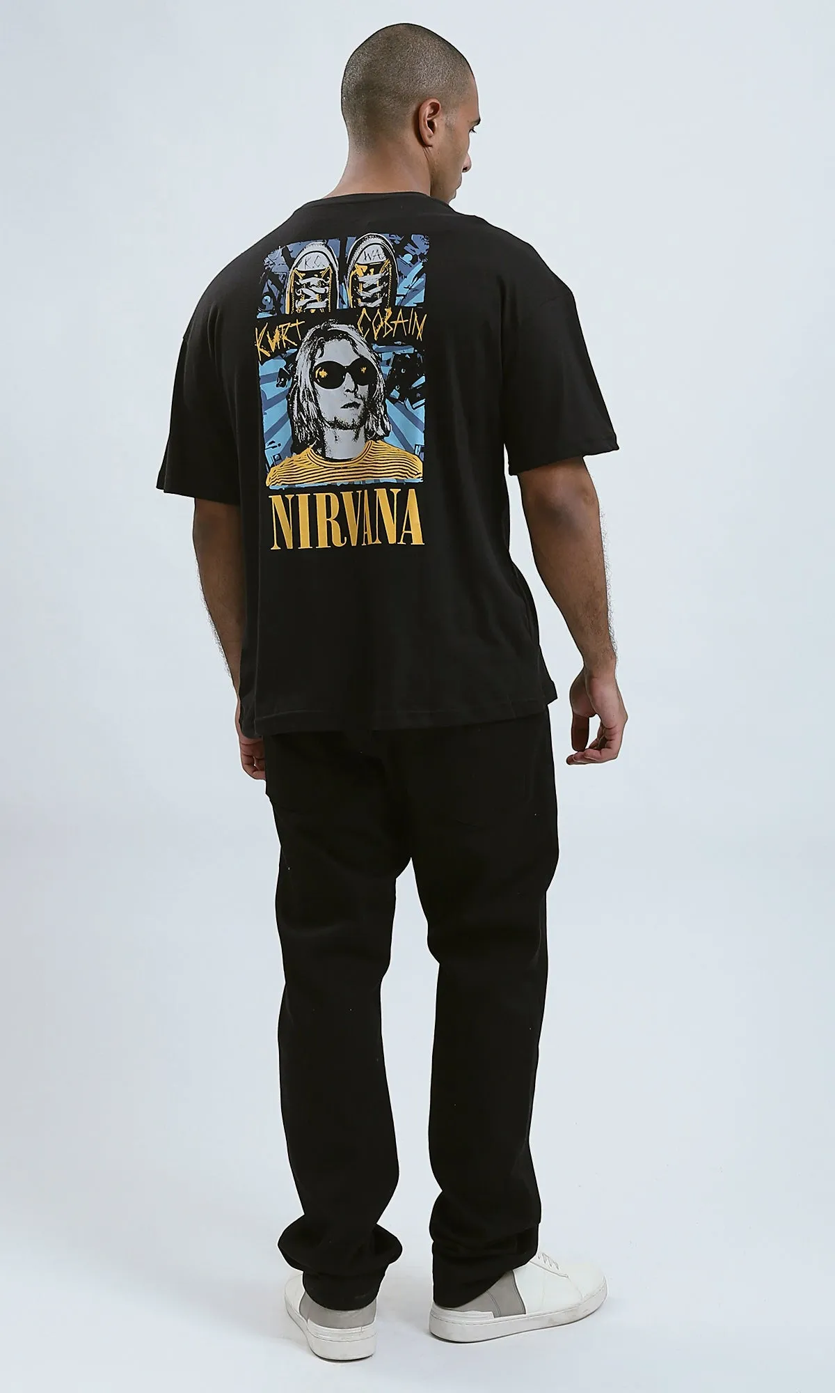 O188734 - Black Elbow Sleeves Slip On Solid Tee