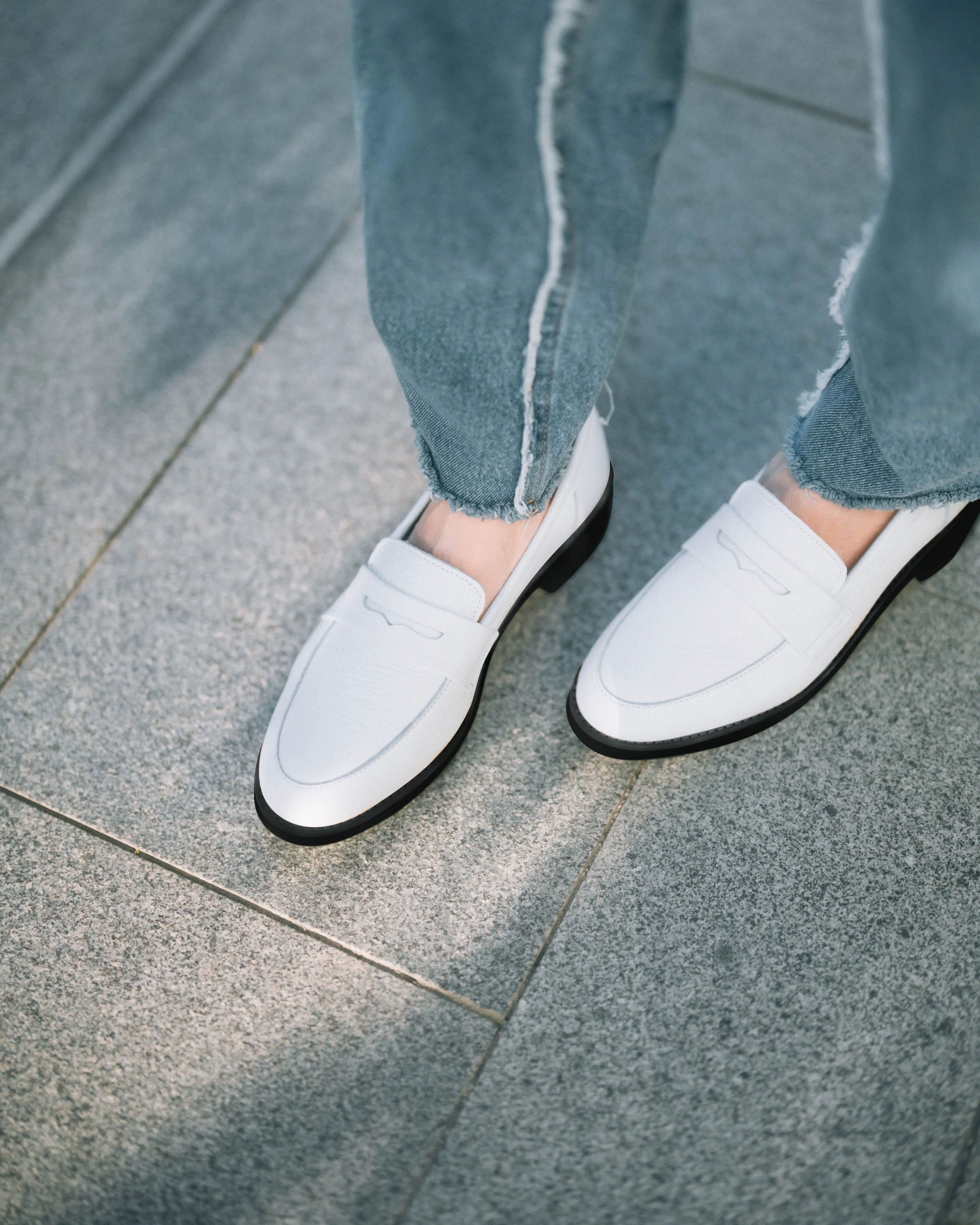 Penny Loafers - Blanc White