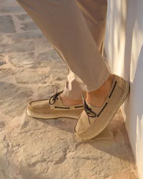 Suede Boat-Shoes Espadrilles - M28K0 - Hamptons Washed Beige