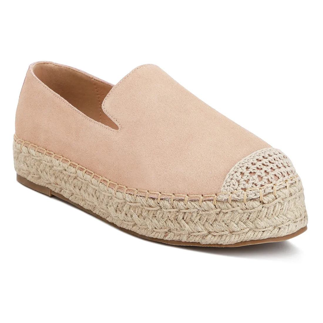 Suede Flatform Heel Espadrilles