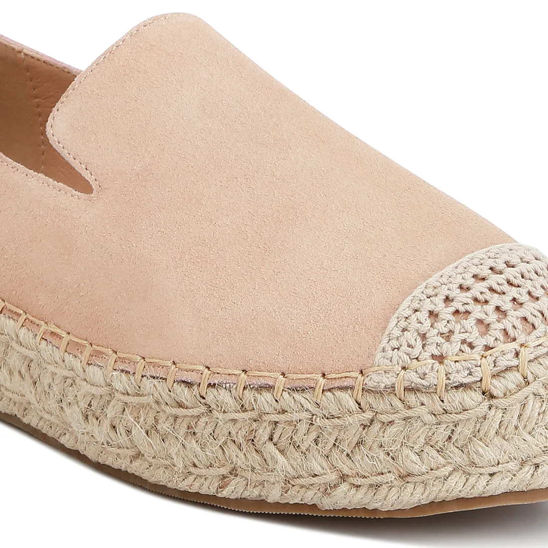 Suede Flatform Heel Espadrilles