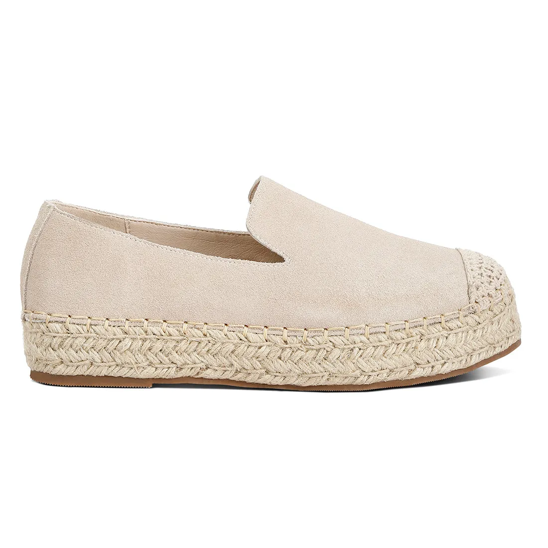 Suede Flatform Heel Espadrilles