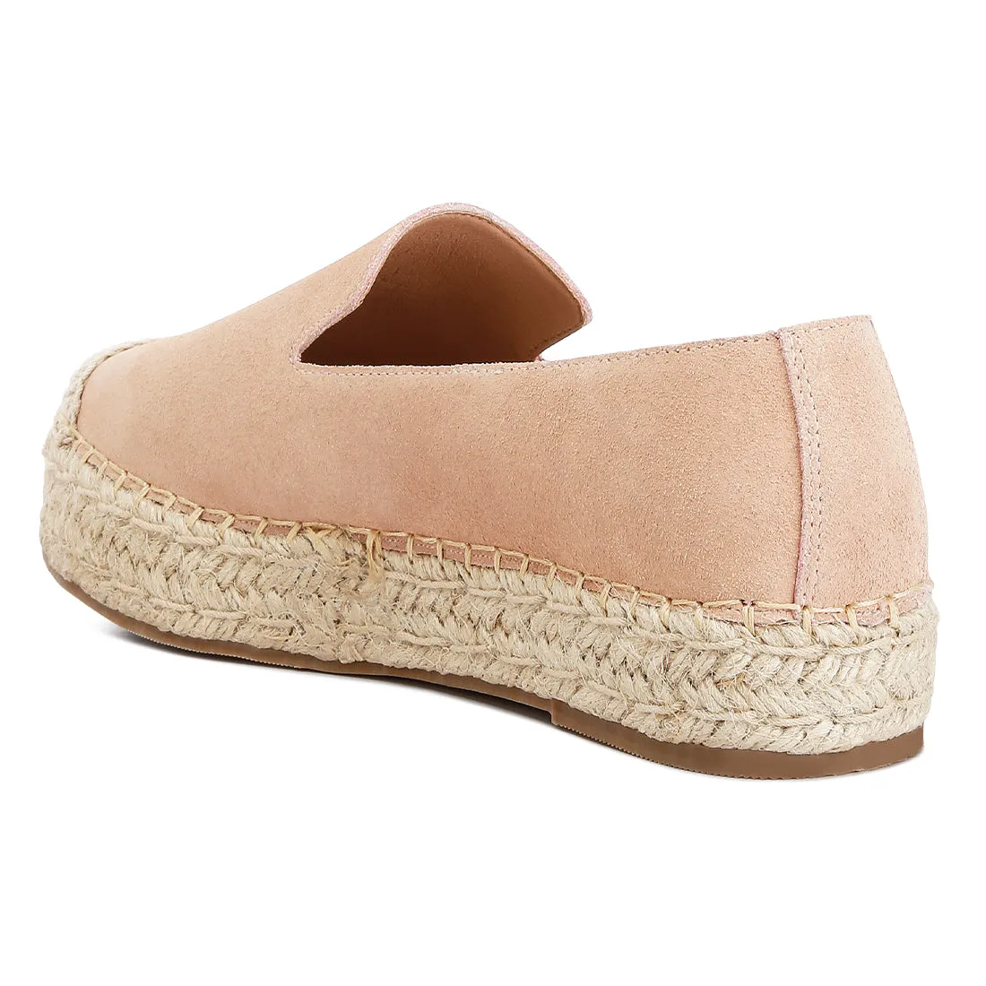 Suede Flatform Heel Espadrilles