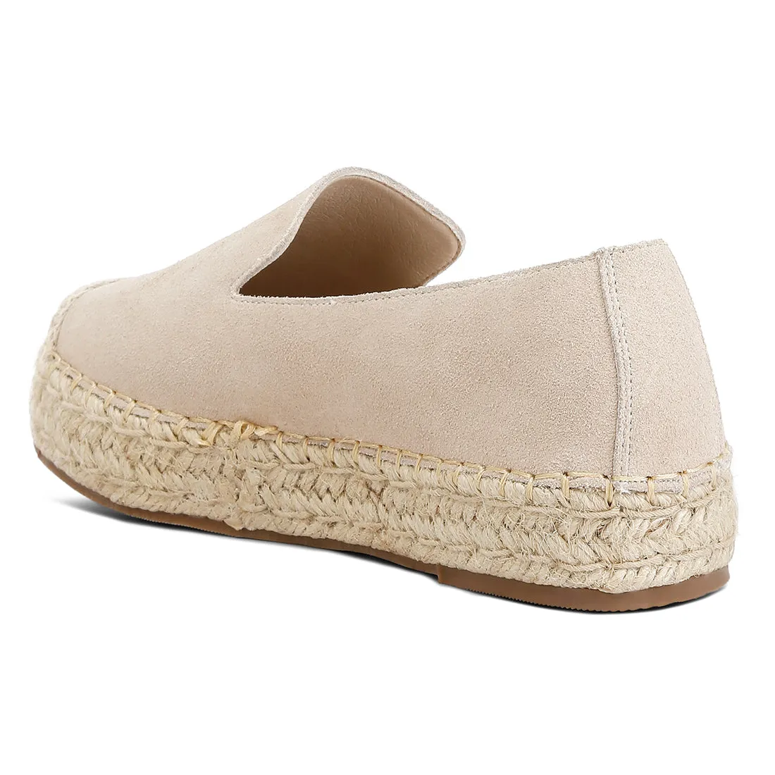 Suede Flatform Heel Espadrilles