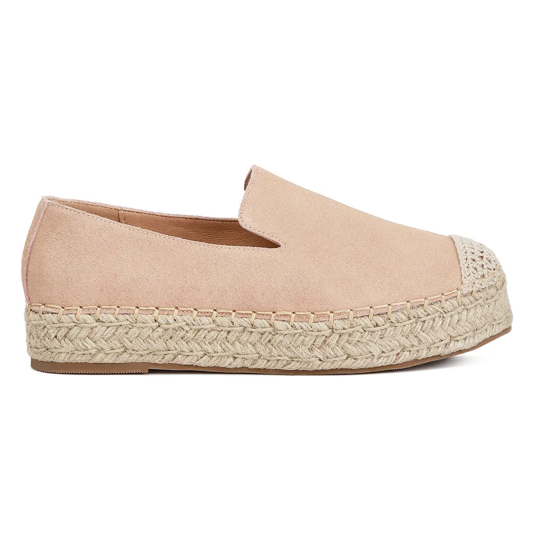 Suede Flatform Heel Espadrilles