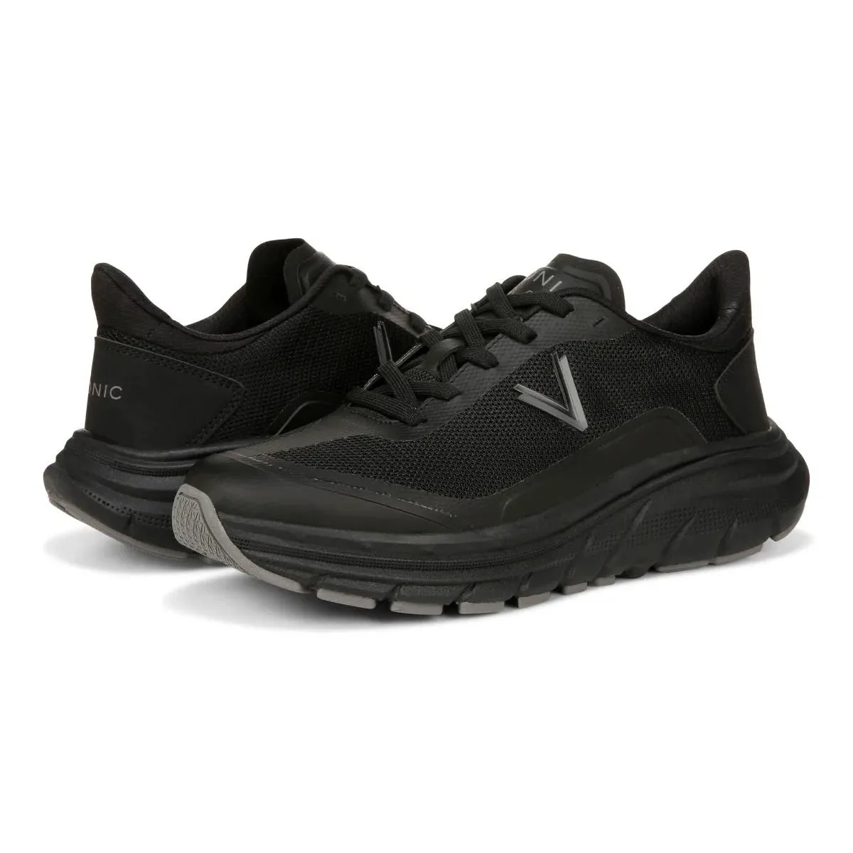 Vionic Walk Max Stretch Lace Up Sneaker Black Mesh
