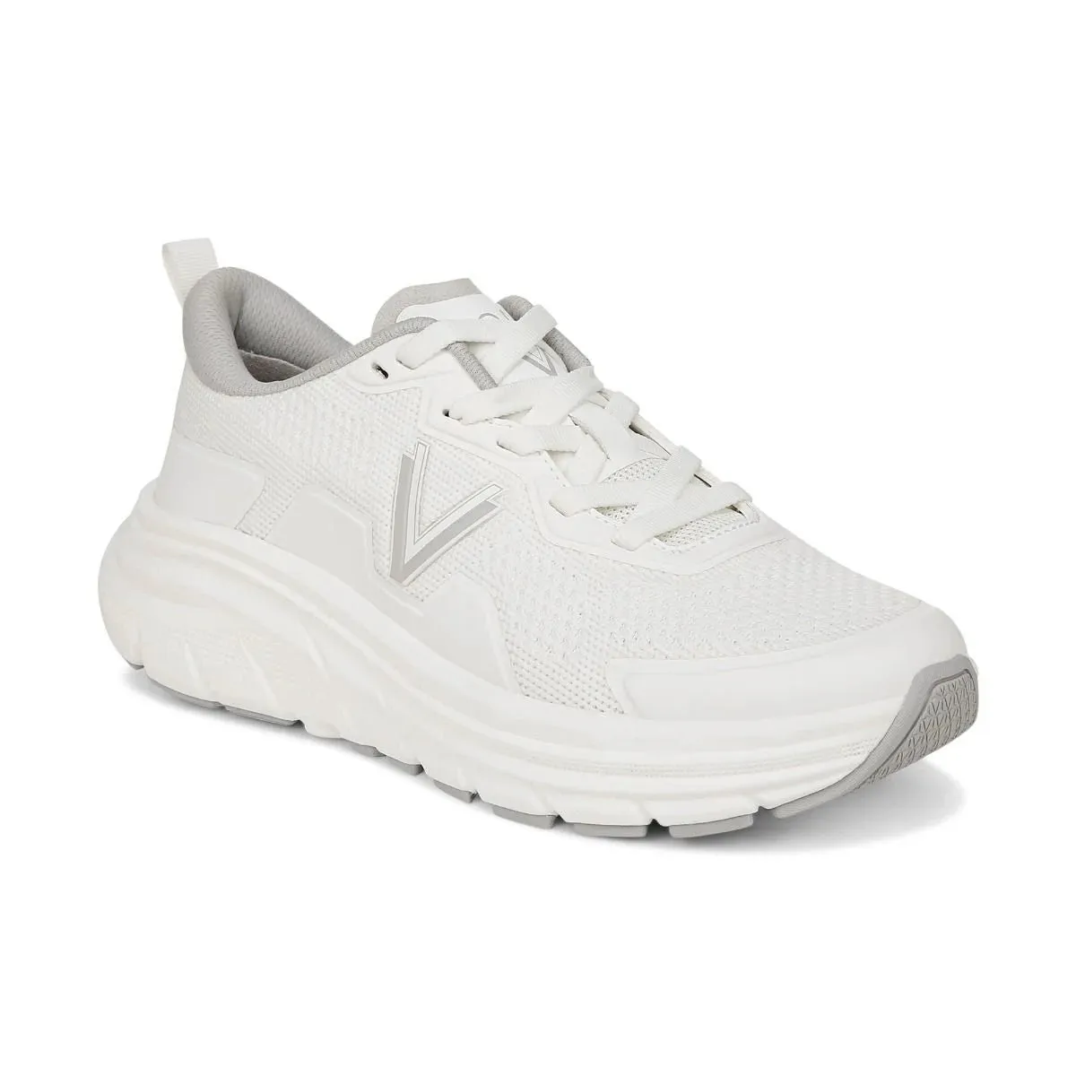 Vionic Walk Max White Knit Lace Up Sneaker
