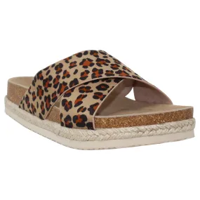 Women's Classic Criss Cross Platform Sandals Espadrilles Leopard