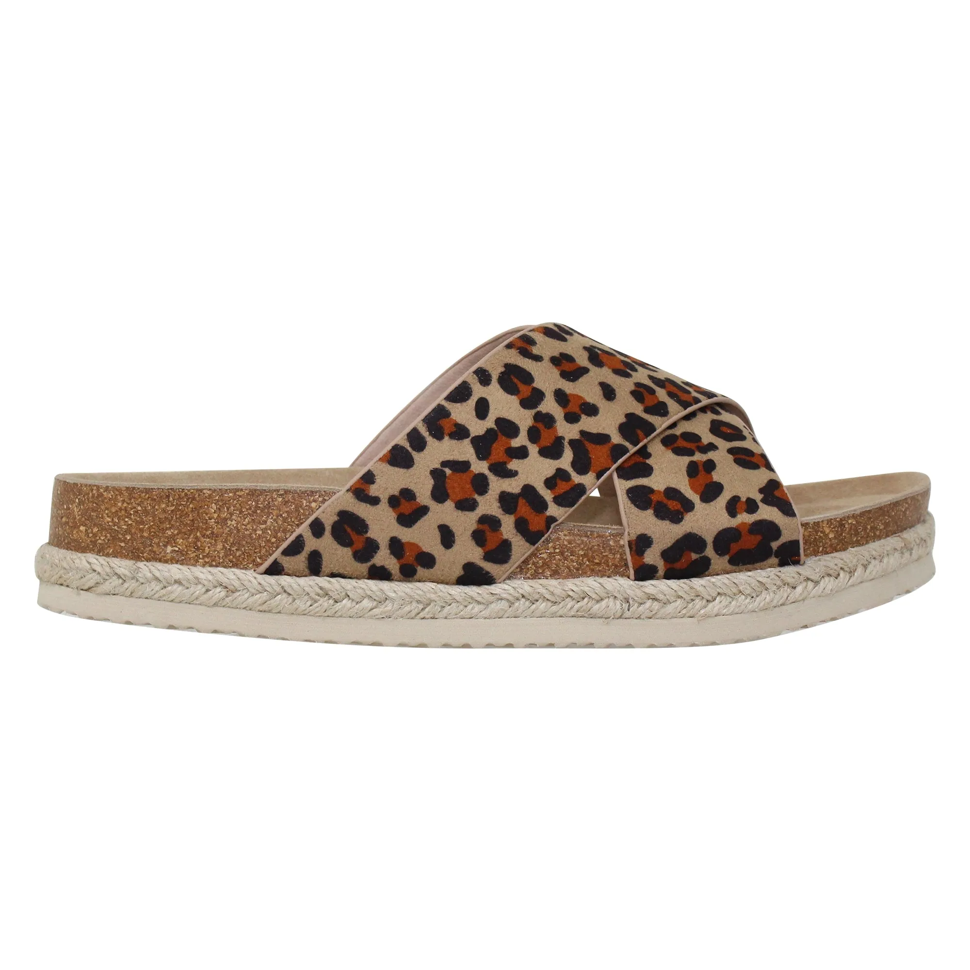 Women's Classic Criss Cross Platform Sandals Espadrilles Leopard
