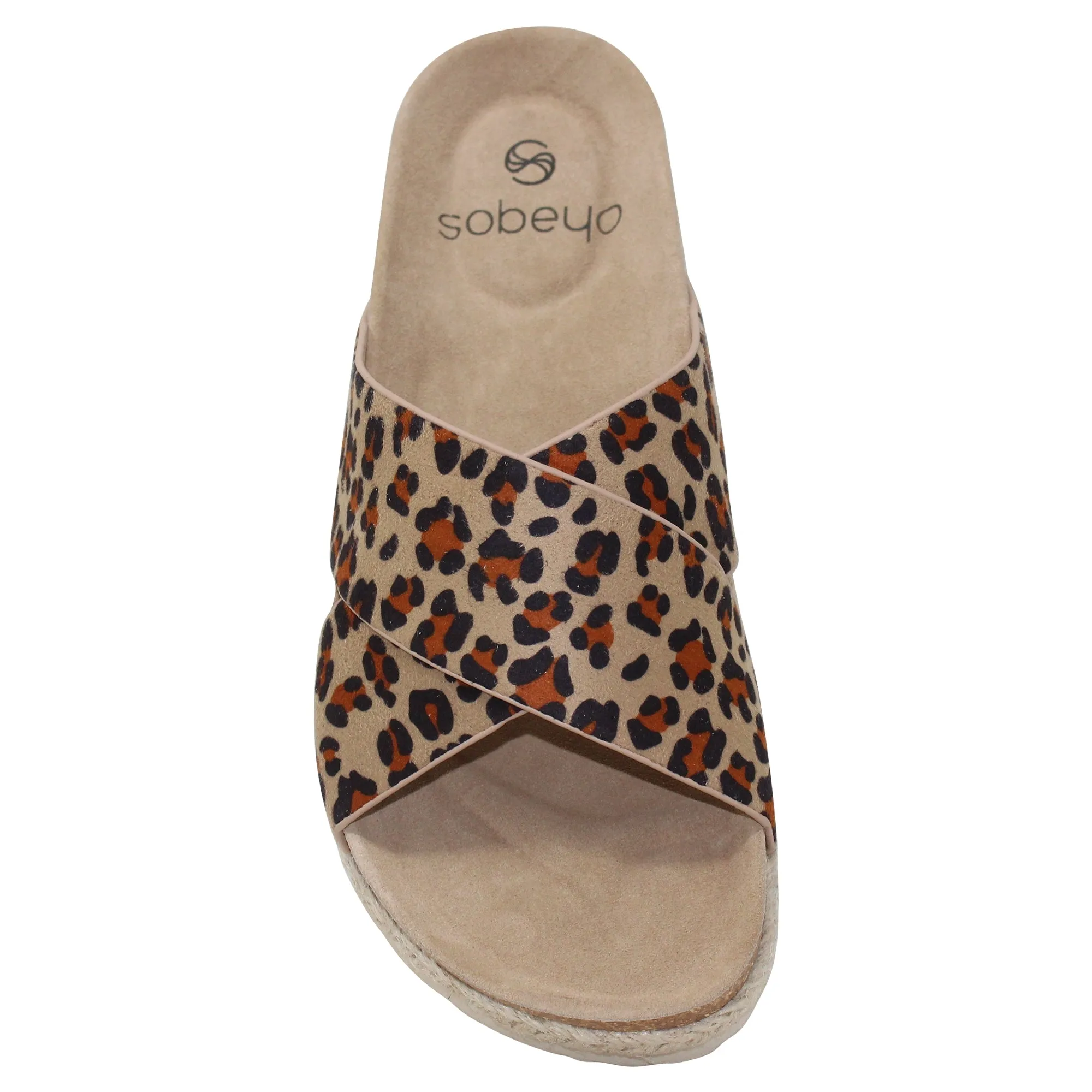 Women's Classic Criss Cross Platform Sandals Espadrilles Leopard