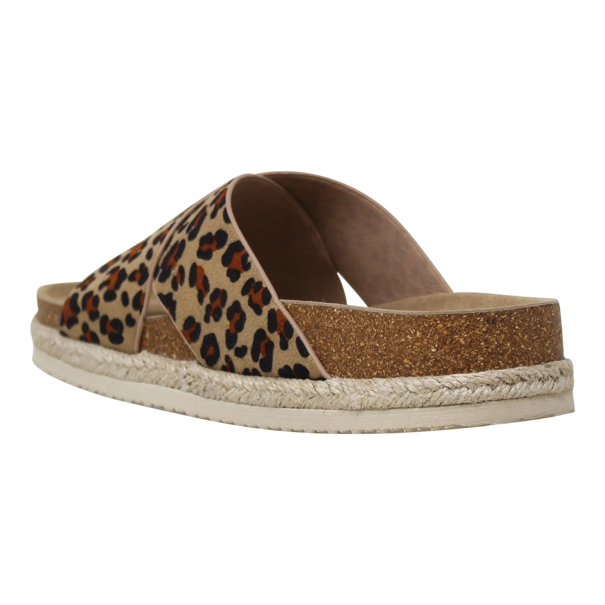 Women's Classic Criss Cross Platform Sandals Espadrilles Leopard